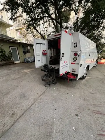 Magnet Plumbing service vehicle on-site for Faucet Repair in Century City